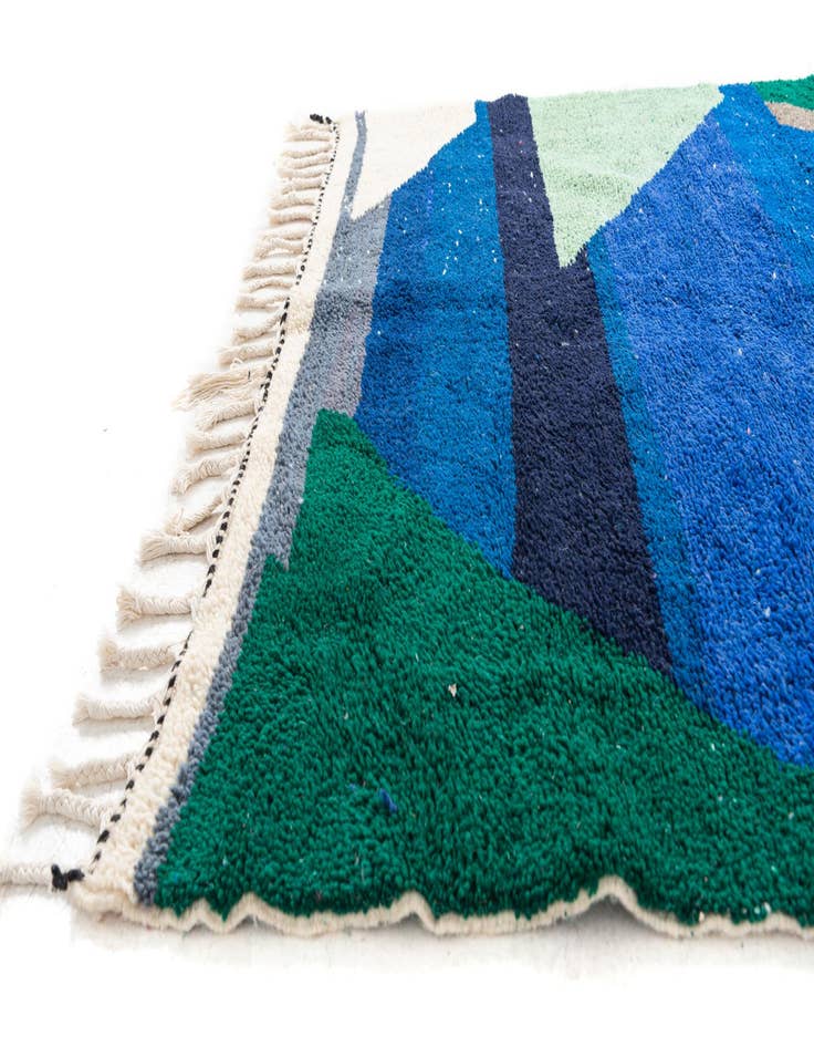 Detail image of  5' 3 x 8'  Hand Knotted Moroccan Wool Rug