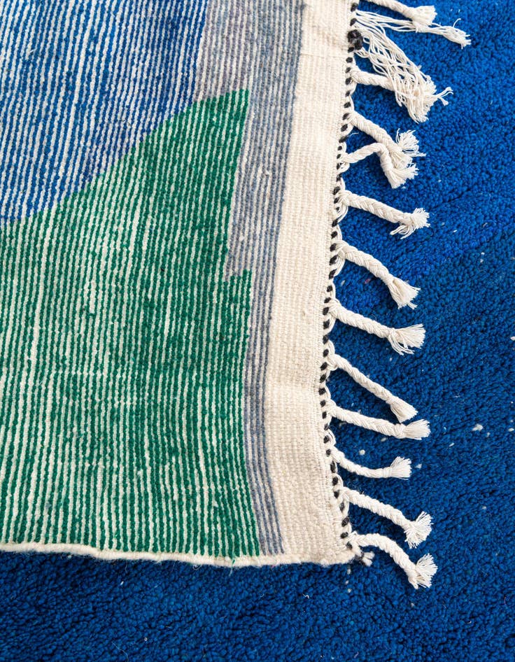 Detail image of  5' 3 x 8'  Hand Knotted Moroccan Wool Rug