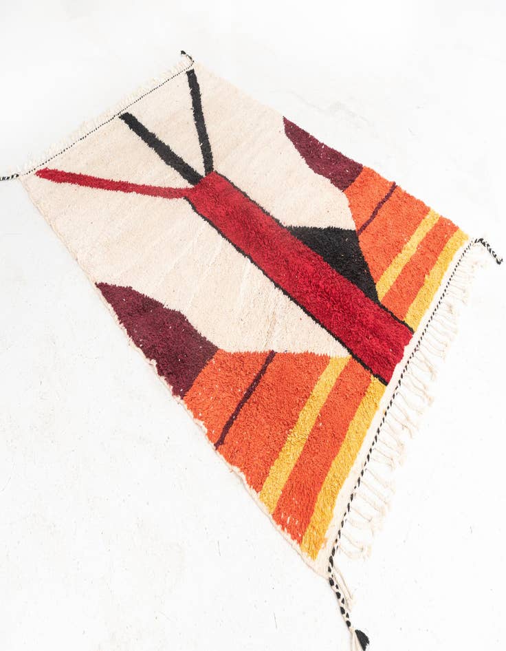 Detail image of  5' x 7' 8  Hand Knotted Moroccan Wool Rug