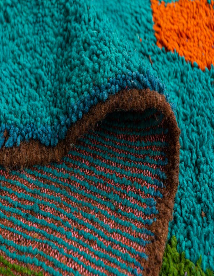 Detail image of  6' 5 x 9' 6  Hand Knotted Moroccan Wool Rug