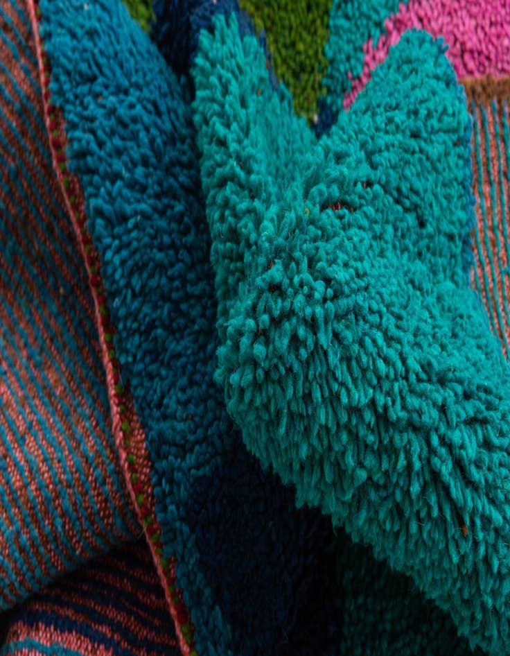 Detail image of  6' 5 x 9' 6  Hand Knotted Moroccan Wool Rug