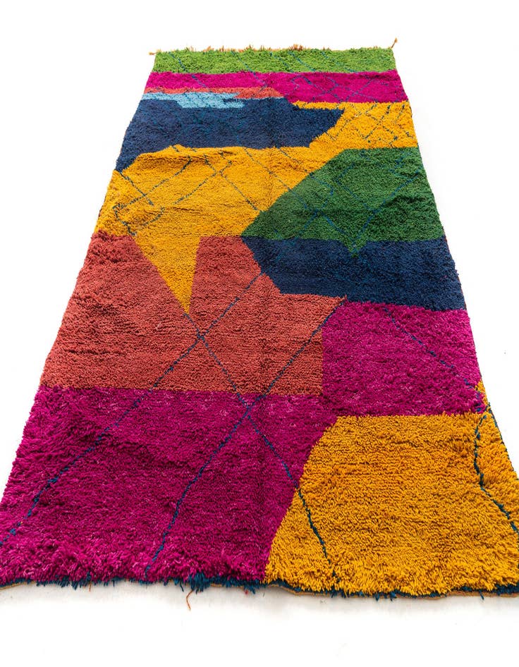 Detail image of  6' 8 x 9' 8  Hand Knotted Moroccan Wool Rug