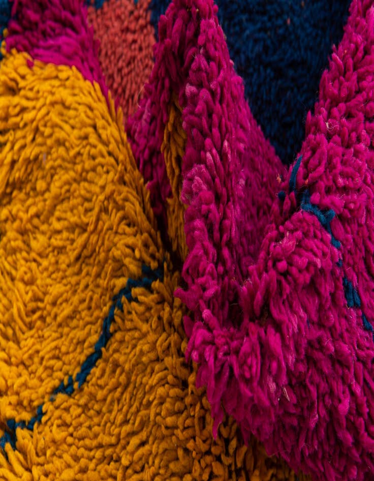 Detail image of  6' 8 x 9' 8  Hand Knotted Moroccan Wool Rug