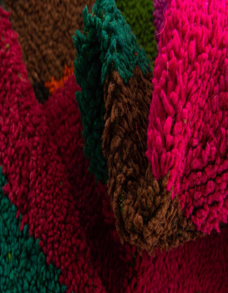 Detail image of  6' 8 x 9' 2  Hand Knotted Moroccan Wool Rug