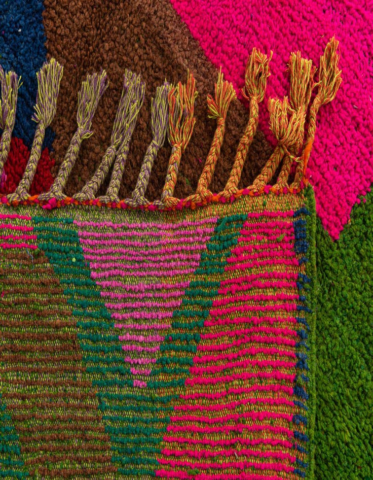 Detail image of  6' 8 x 9' 2  Hand Knotted Moroccan Wool Rug