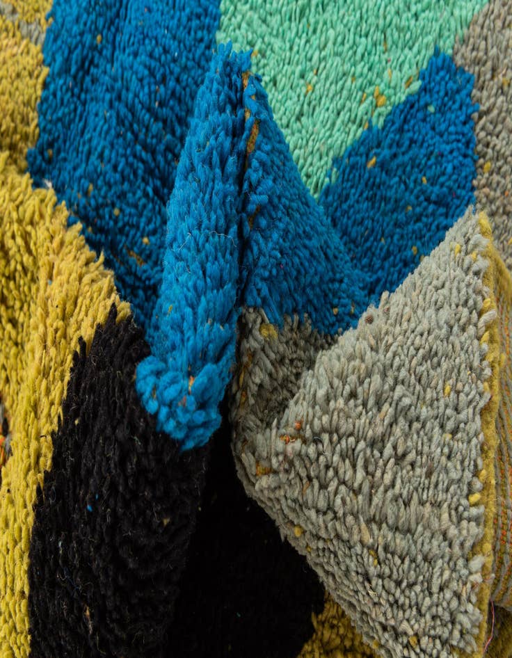 Detail image of  6' 8 x 9' 6  Hand Knotted Moroccan Wool Rug