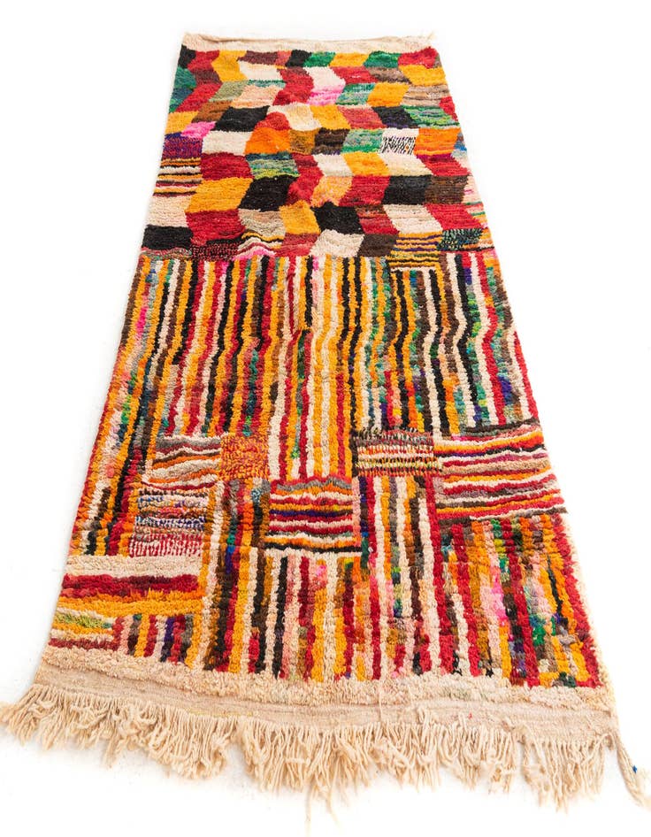 Detail image of  5' 2 x 8' 6  Hand Knotted Moroccan Wool Rug