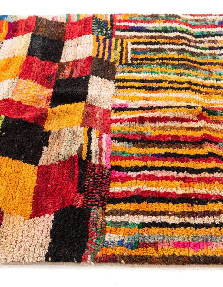 Detail image of  5' 2 x 8' 6  Hand Knotted Moroccan Wool Rug