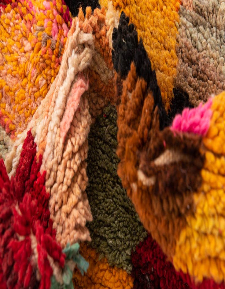 Detail image of  5' 2 x 8' 6  Hand Knotted Moroccan Wool Rug