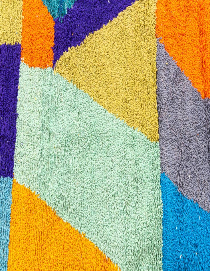 Detail image of  4' 8 x 8'  Hand Knotted Moroccan Wool Rug