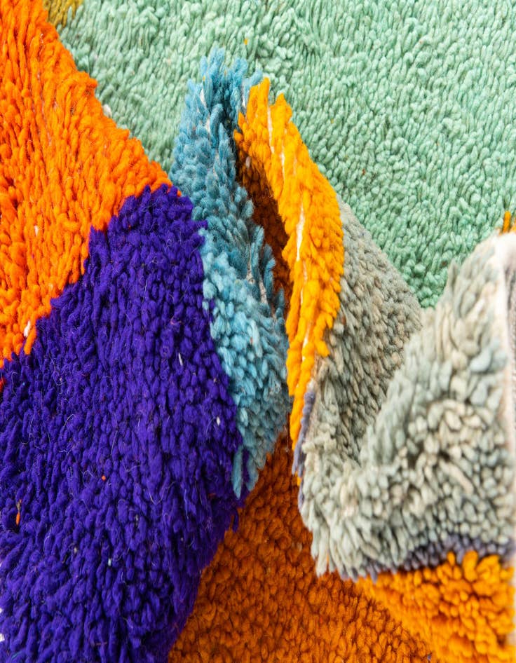 Detail image of  4' 8 x 8'  Hand Knotted Moroccan Wool Rug