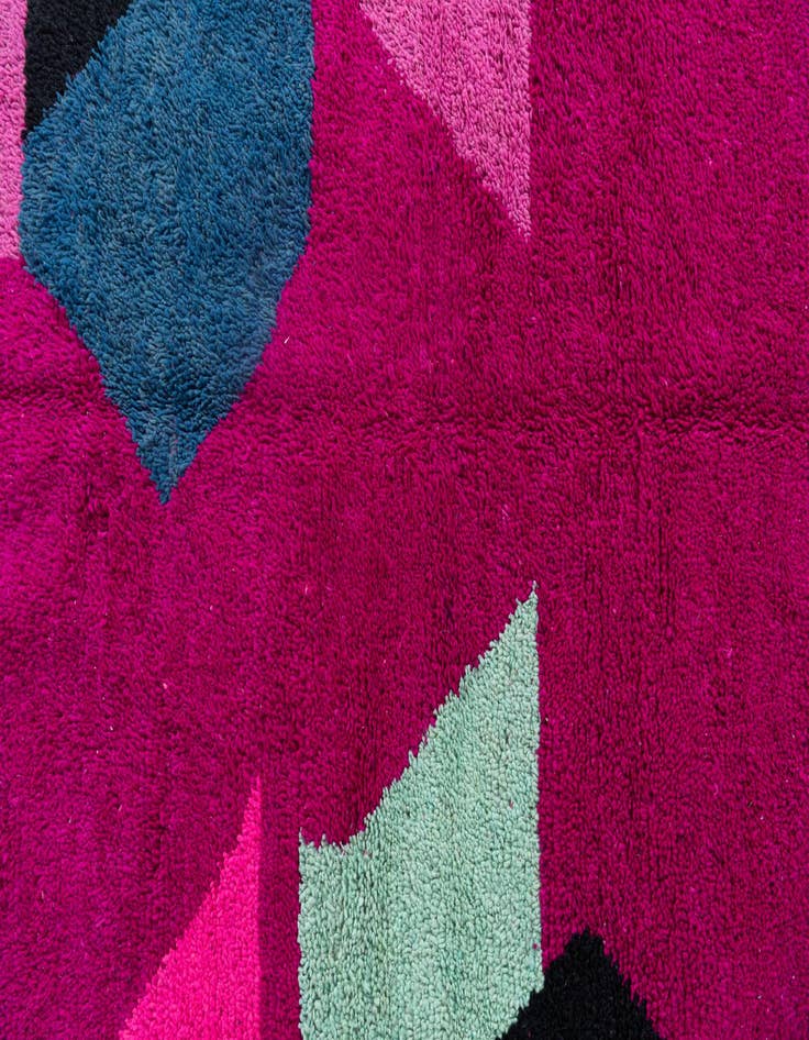 Detail image of  5' 2 x 8' 2  Hand Knotted Moroccan Wool Rug