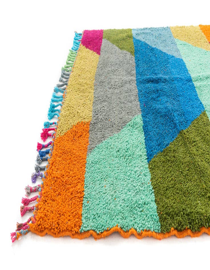 Detail image of  5' 5 x 7' 10  Hand Knotted Moroccan Wool Rug