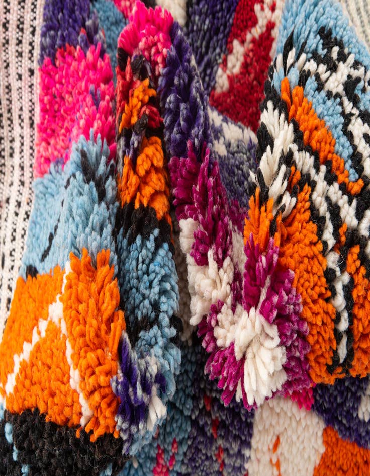 Detail image of  5' 8 x 8' 4  Hand Knotted Moroccan Wool Rug