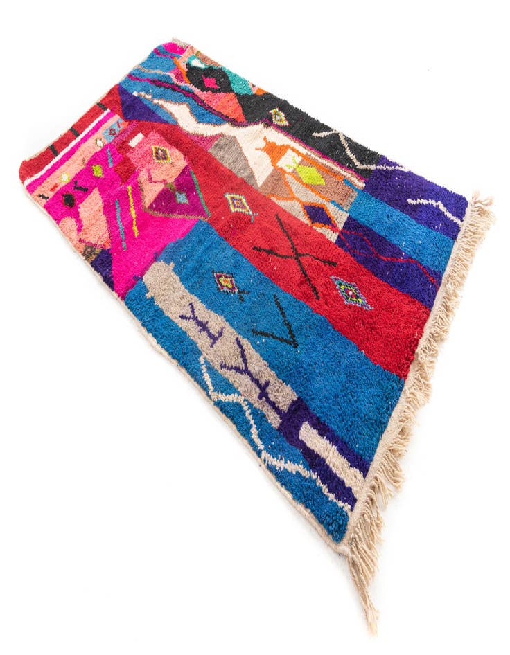 Detail image of  4' 9 x 8' 3  Hand Knotted Moroccan Wool Rug