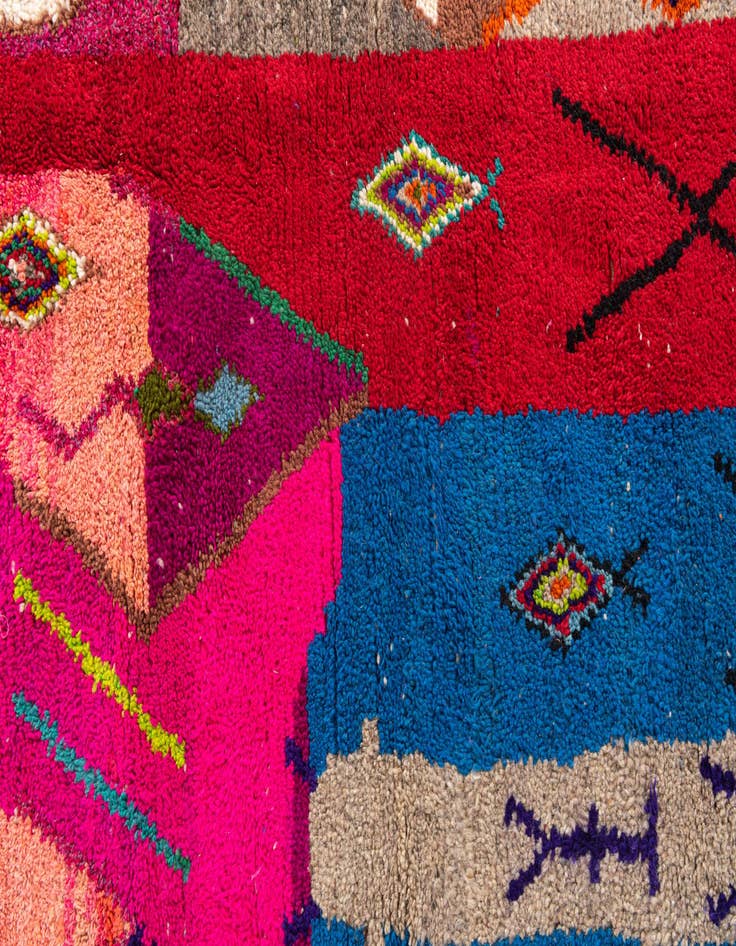Detail image of  4' 9 x 8' 3  Hand Knotted Moroccan Wool Rug