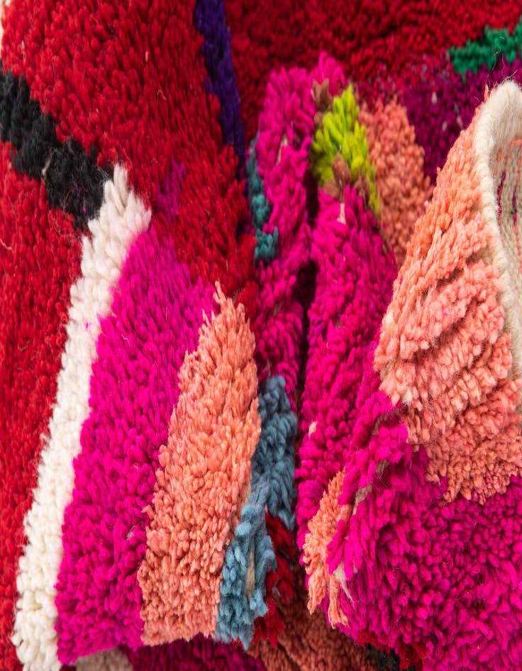 Detail image of  4' 9 x 8' 3  Hand Knotted Moroccan Wool Rug