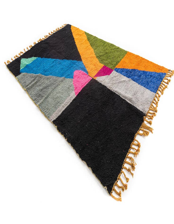 Detail image of  6' 7 x 9' 8  Hand Knotted Moroccan Wool Rug