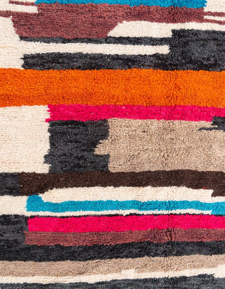Detail image of  4' 6 x 7' 10  Hand Knotted Moroccan Wool Rug