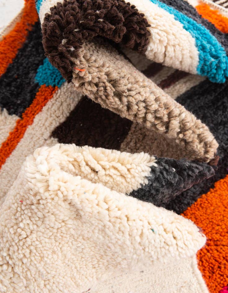 Detail image of  4' 6 x 7' 10  Hand Knotted Moroccan Wool Rug