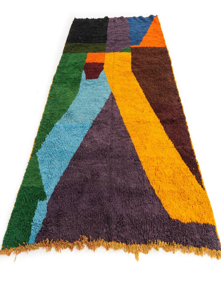 Detail image of  6' 6 x 9' 6  Hand Knotted Moroccan Wool Rug