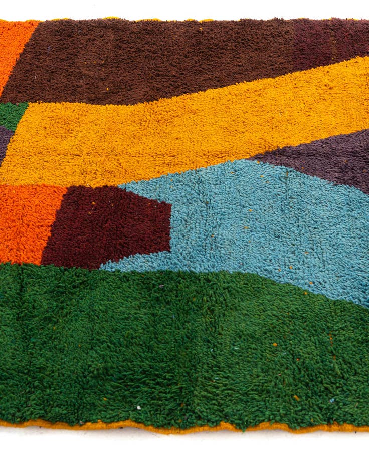 Detail image of  6' 6 x 9' 6  Hand Knotted Moroccan Wool Rug