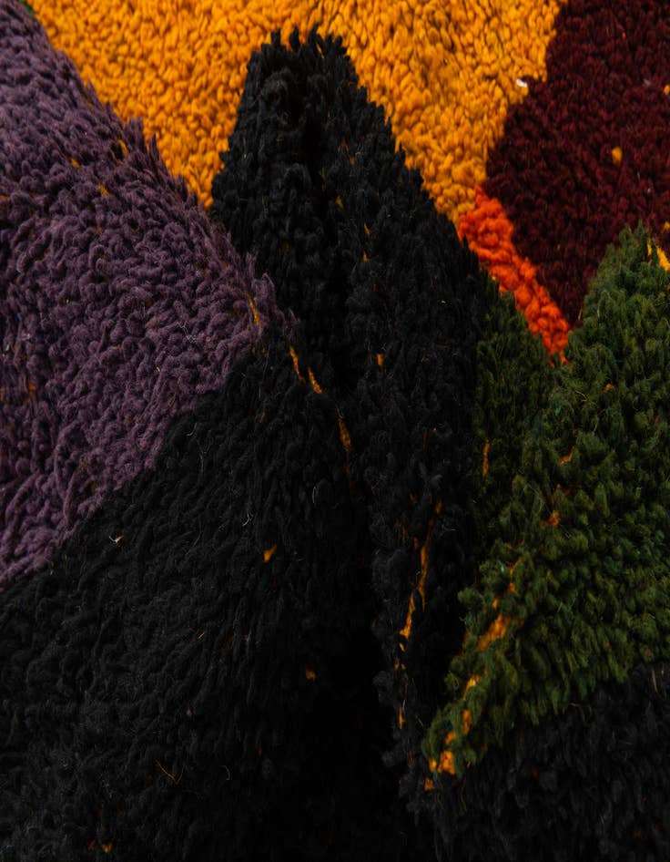 Detail image of  6' 6 x 9' 6  Hand Knotted Moroccan Wool Rug