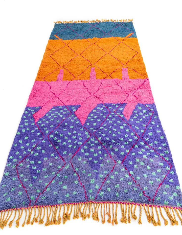 Detail image of  6' 6 x 9' 6  Hand Knotted Moroccan Wool Rug