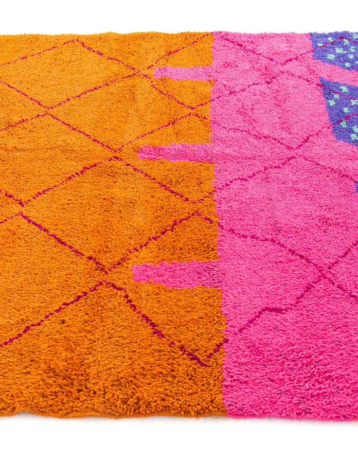 Detail image of  6' 6 x 9' 6  Hand Knotted Moroccan Wool Rug