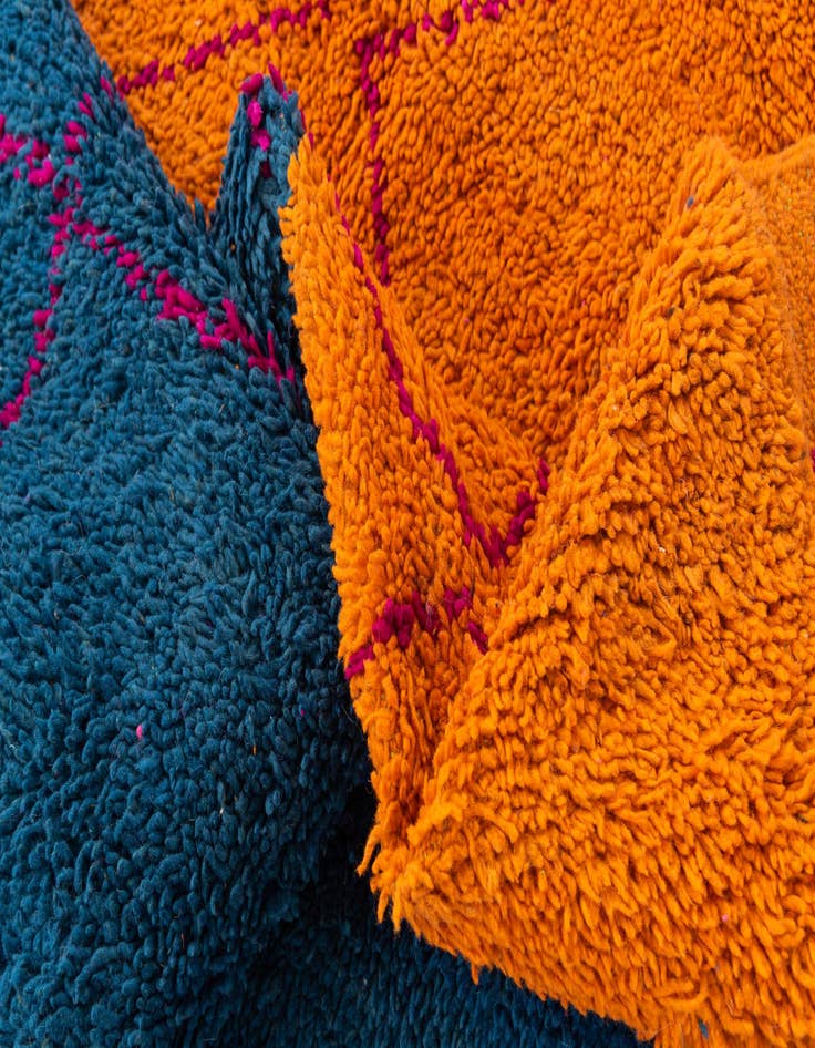 Detail image of  6' 6 x 9' 6  Hand Knotted Moroccan Wool Rug