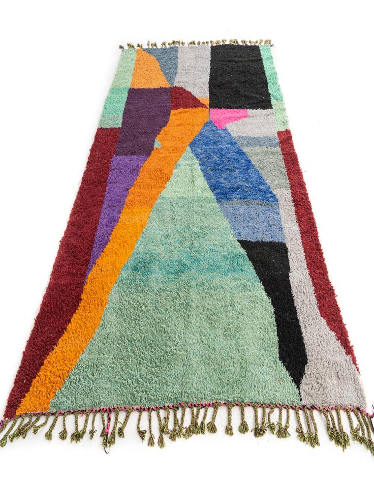 Detail image of  6' 6 x 9' 6  Hand Knotted Moroccan Wool Rug
