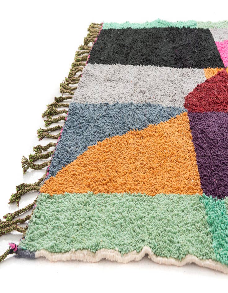 Detail image of  6' 6 x 9' 6  Hand Knotted Moroccan Wool Rug