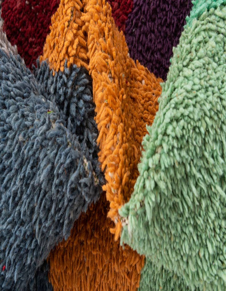 Detail image of  6' 6 x 9' 6  Hand Knotted Moroccan Wool Rug