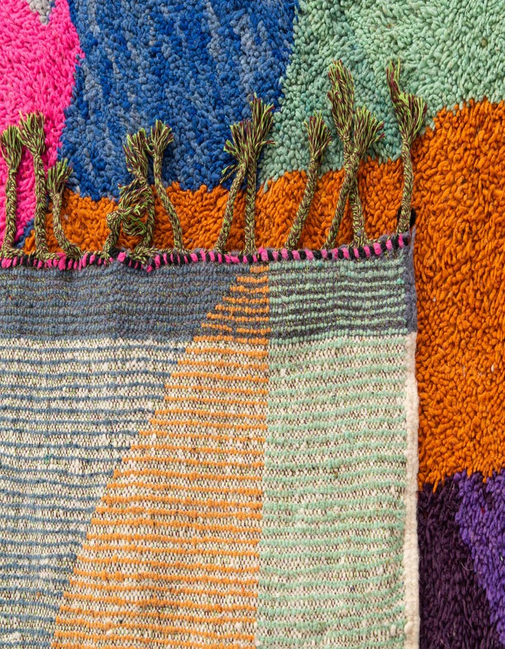 Detail image of  6' 6 x 9' 6  Hand Knotted Moroccan Wool Rug