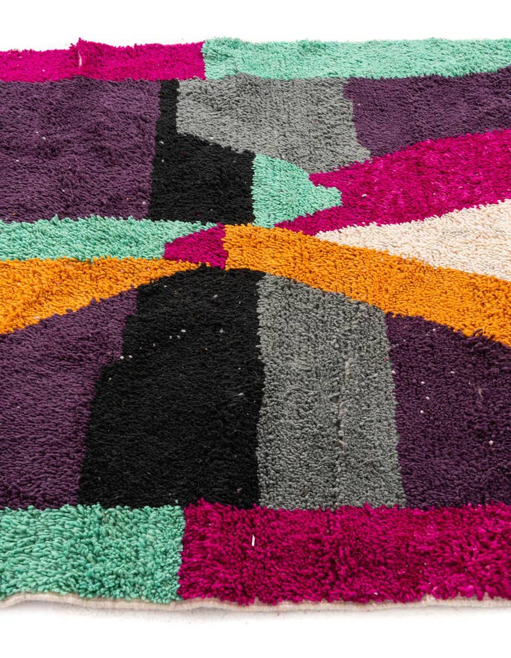Detail image of  5' 3 x 7' 8  Hand Knotted Moroccan Wool Rug