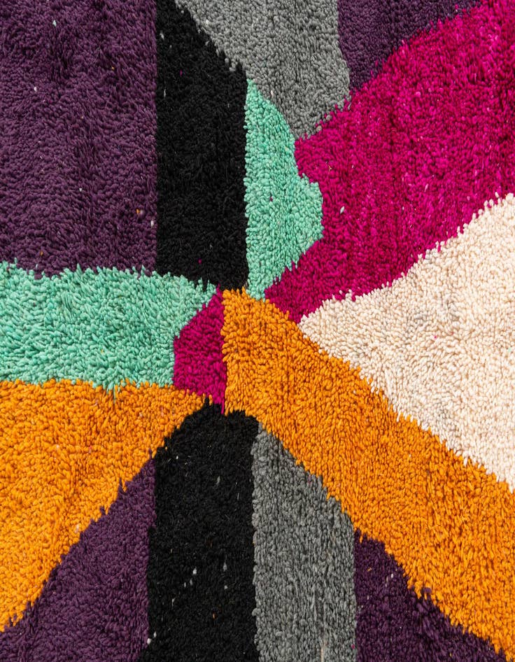 Detail image of  5' 3 x 7' 8  Hand Knotted Moroccan Wool Rug