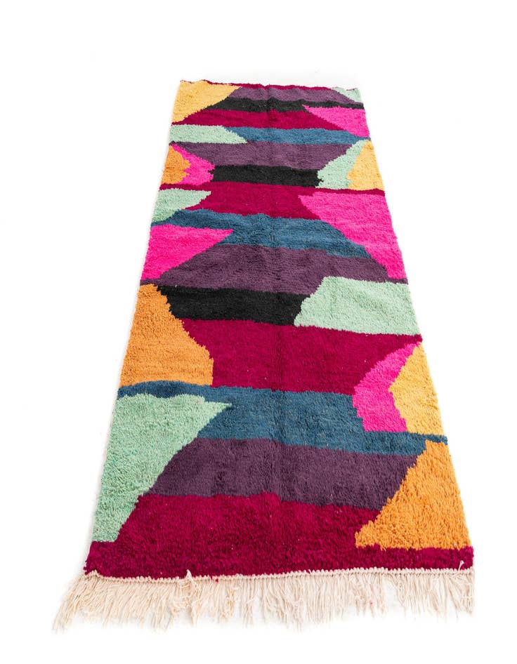 Detail image of  4' 9 x 8'  Hand Knotted Moroccan Wool Rug