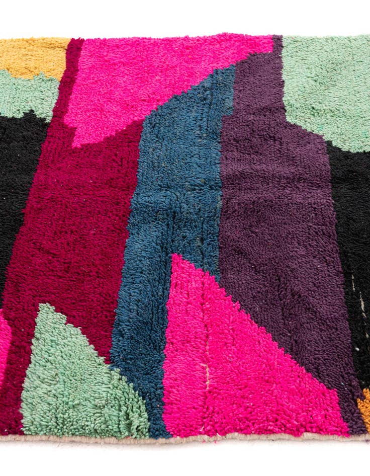 Detail image of  4' 9 x 8'  Hand Knotted Moroccan Wool Rug