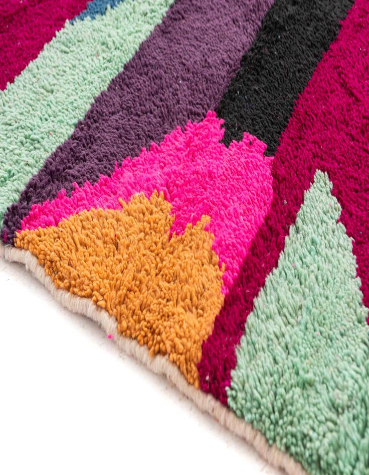 Detail image of  4' 9 x 8'  Hand Knotted Moroccan Wool Rug