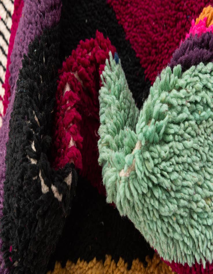 Detail image of  4' 9 x 8'  Hand Knotted Moroccan Wool Rug