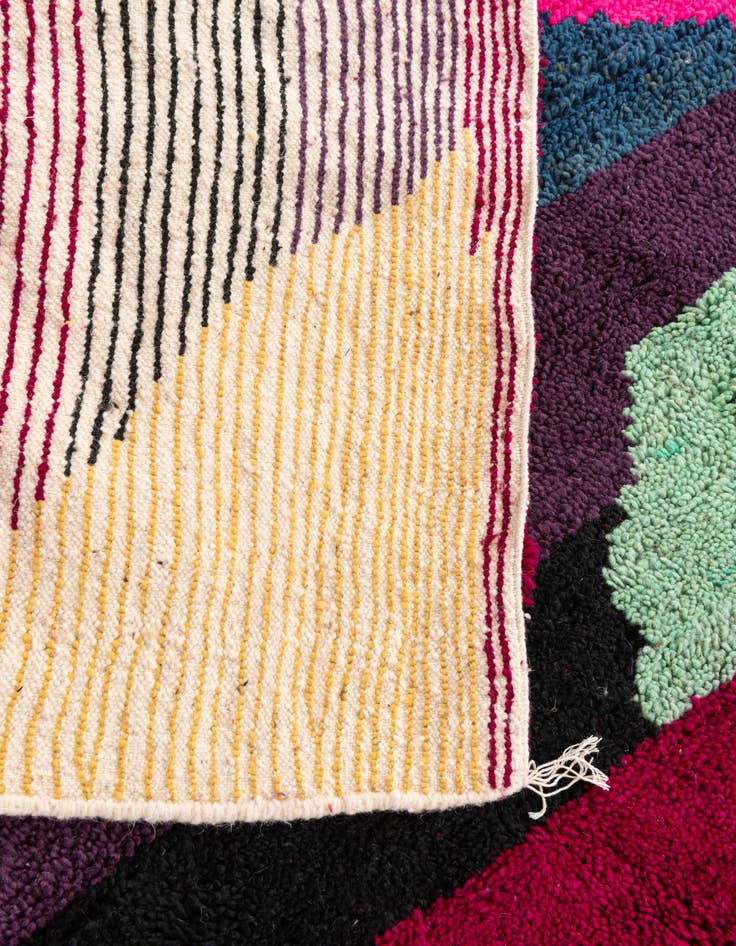 Detail image of  4' 9 x 8'  Hand Knotted Moroccan Wool Rug