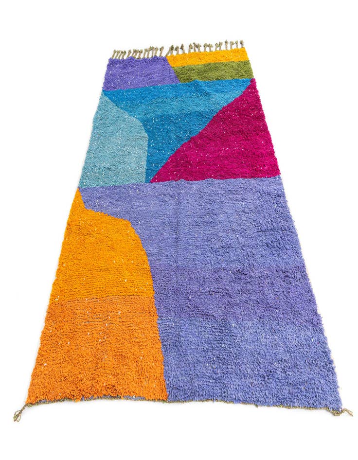 Detail image of  5' 7 x 8'  Hand Knotted Moroccan Wool Rug