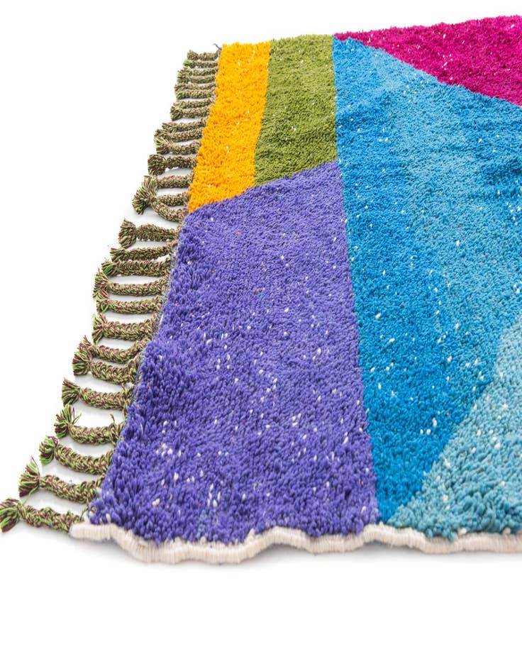 Detail image of  5' 7 x 8'  Hand Knotted Moroccan Wool Rug