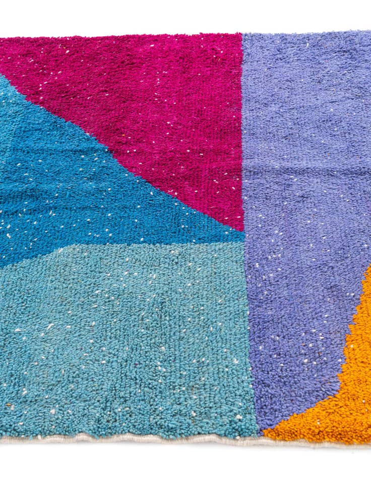 Detail image of  5' 7 x 8'  Hand Knotted Moroccan Wool Rug