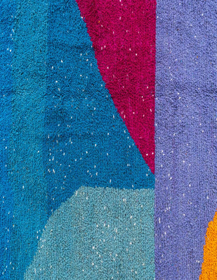 Detail image of  5' 7 x 8'  Hand Knotted Moroccan Wool Rug