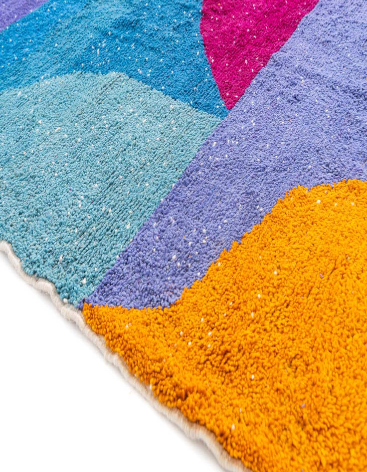 Detail image of  5' 7 x 8'  Hand Knotted Moroccan Wool Rug