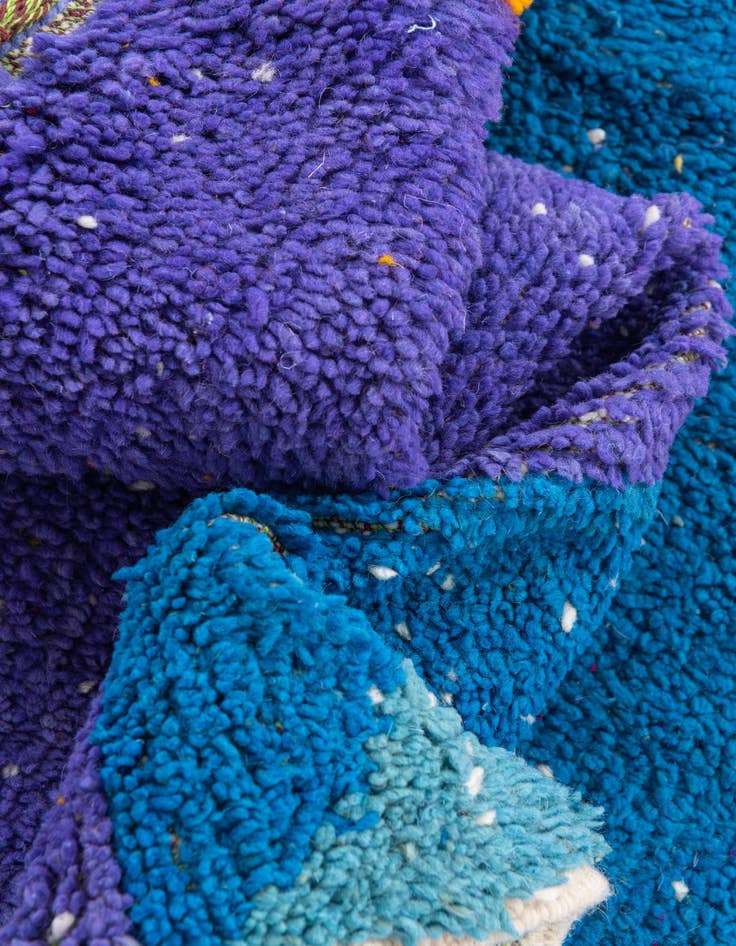 Detail image of  5' 7 x 8'  Hand Knotted Moroccan Wool Rug