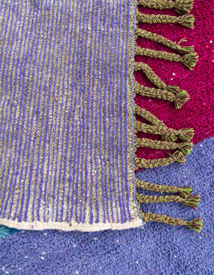 Detail image of  5' 7 x 8'  Hand Knotted Moroccan Wool Rug