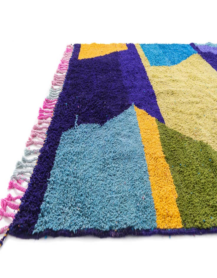 Detail image of  6' 10 x 9' 10  Hand Knotted Moroccan Wool Rug