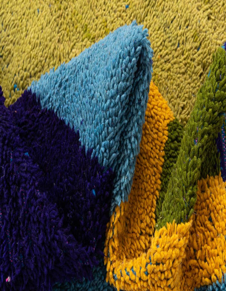 Detail image of  6' 10 x 9' 10  Hand Knotted Moroccan Wool Rug